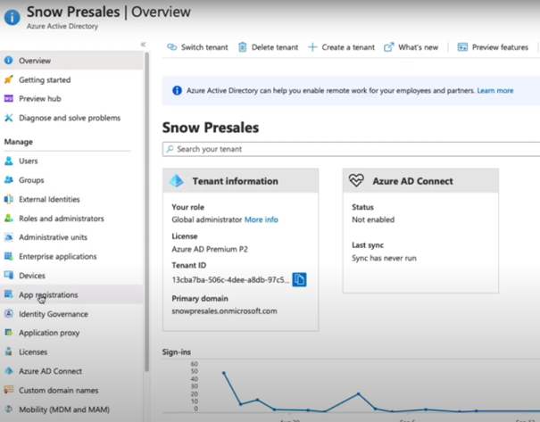 Einloggen in Azure Active Directory